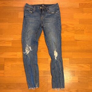 BDG Distressed Skinny Jeans in Blue Denim